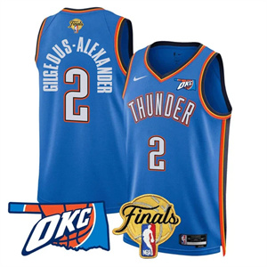 Men's Oklahoma City Thunder Jersey - Final Patch - All Stitched Gilgeous-Alexander -  2