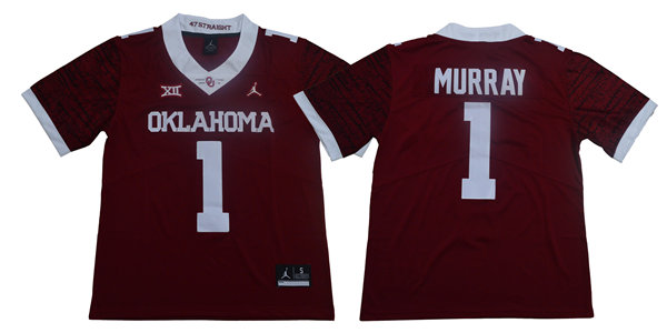 Men's Oklahoma Sooners #1 Kyler Murray Jordan Crimson Limited Football Jersey