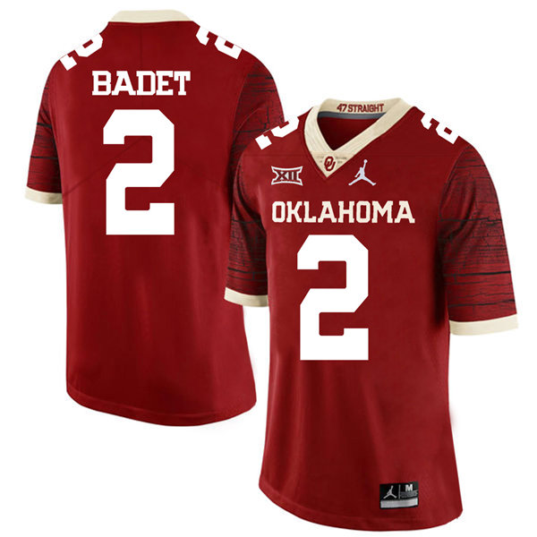 Men's Oklahoma Sooners #2 Jeff Badet Jordan Crimson Limited Football Jersey