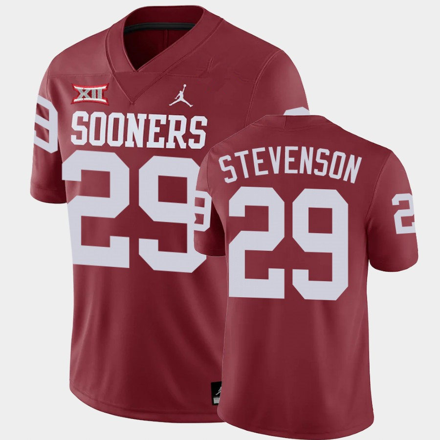 Men's Oklahoma Sooners #29 Rhamondre Stevenson Crimson Game Jordan College Football Jersey
