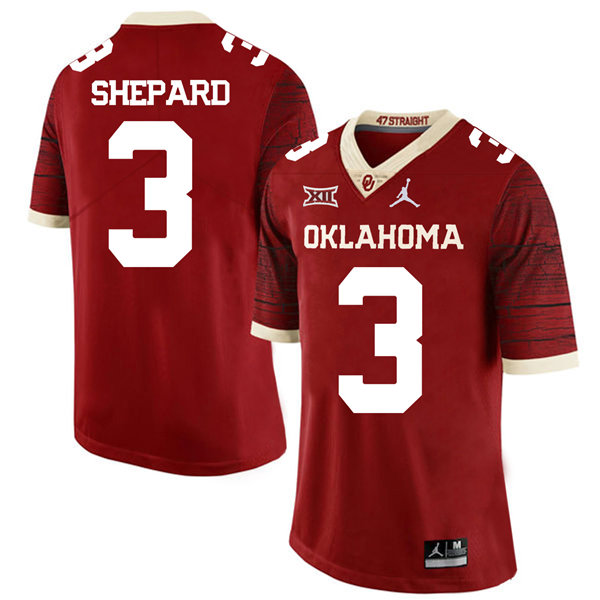 Men's Oklahoma Sooners #3 Sterling Shepard Jordan Crimson Limited Football Jersey