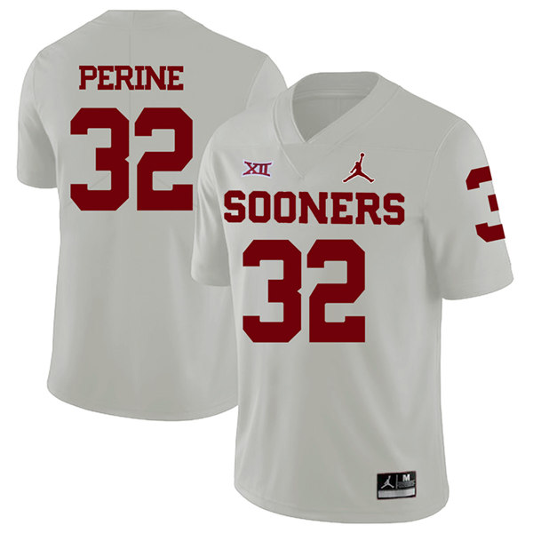 Men's Oklahoma Sooners #32 Samaje Perine Jordan White Game Football Jersey 