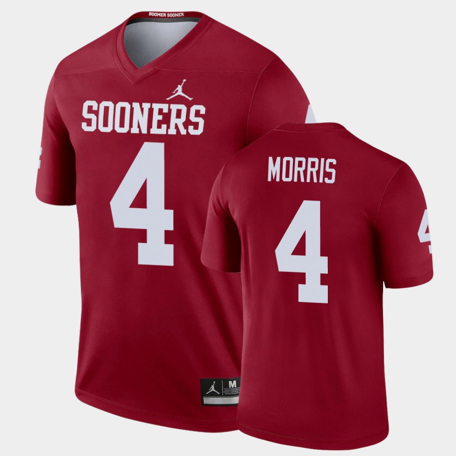 Men's Oklahoma Sooners #4 Chandler Morris Crimson Game Jordan College Football Jersey