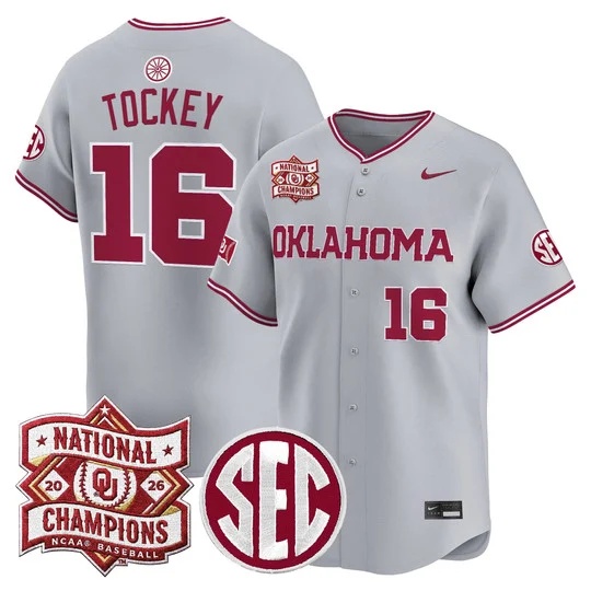 Men's Oklahoma Sooners 2026 National Champions Patch Vapor Premier Limited Jersey -     Dayton Tocke # 16