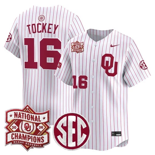 Men's Oklahoma Sooners 2026 National Champions Patch Vapor Premier Limited Jersey -     Dayton Tockey #16