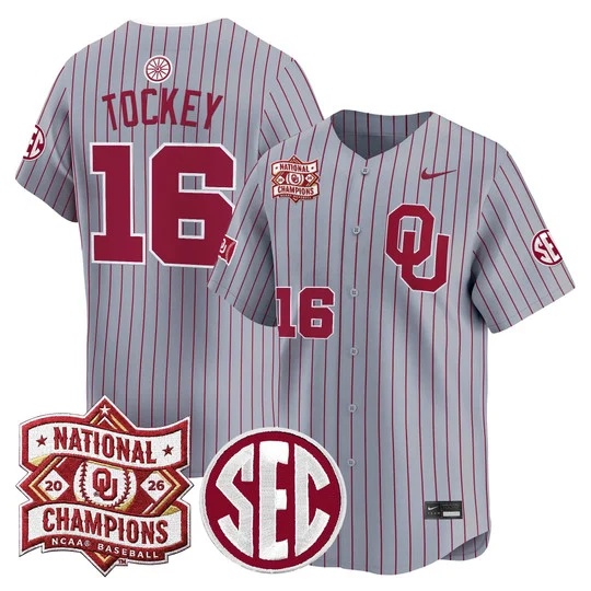 Men's Oklahoma Sooners 2026 National Champions Patch Vapor Premier Limited Jersey - Al    Dayton Tockey16