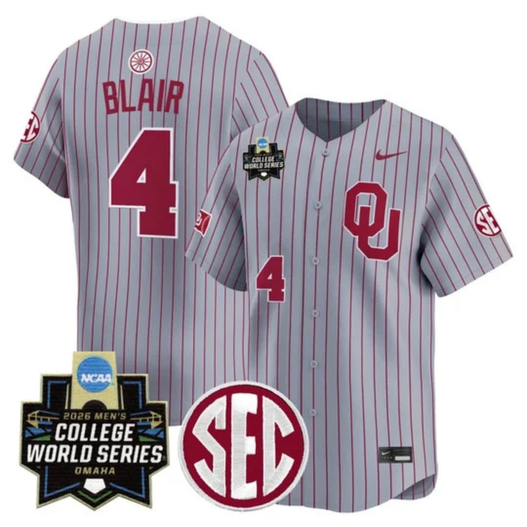 Men's Oklahoma Sooners 2026 World Series Vapor Premier Limited Jersey - All Stitched 4  Alec Blair