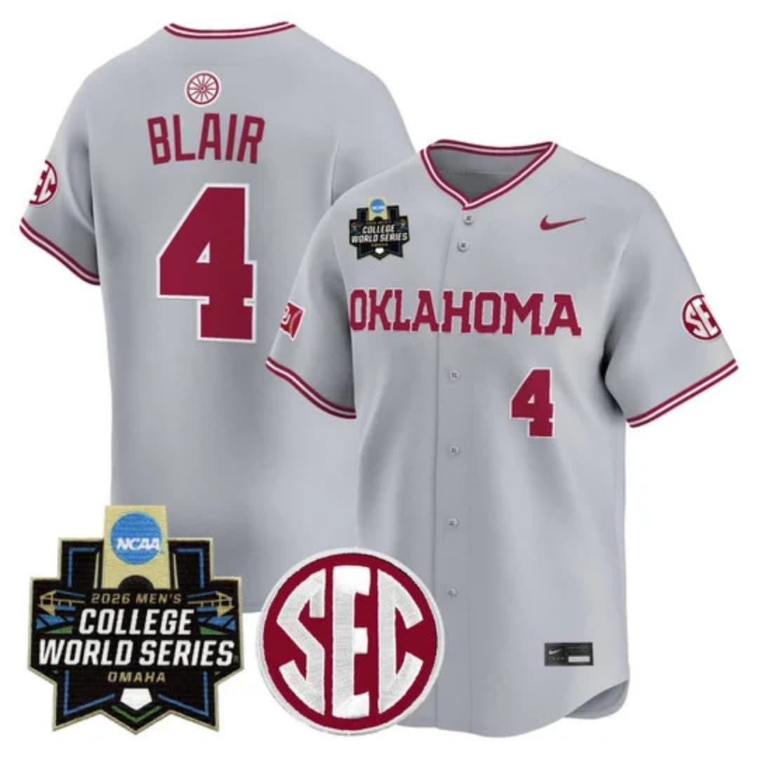 Men's Oklahoma Sooners 2026 World Series Vapor Premier Limited Jersey - All Stitched Alec Blair # 4