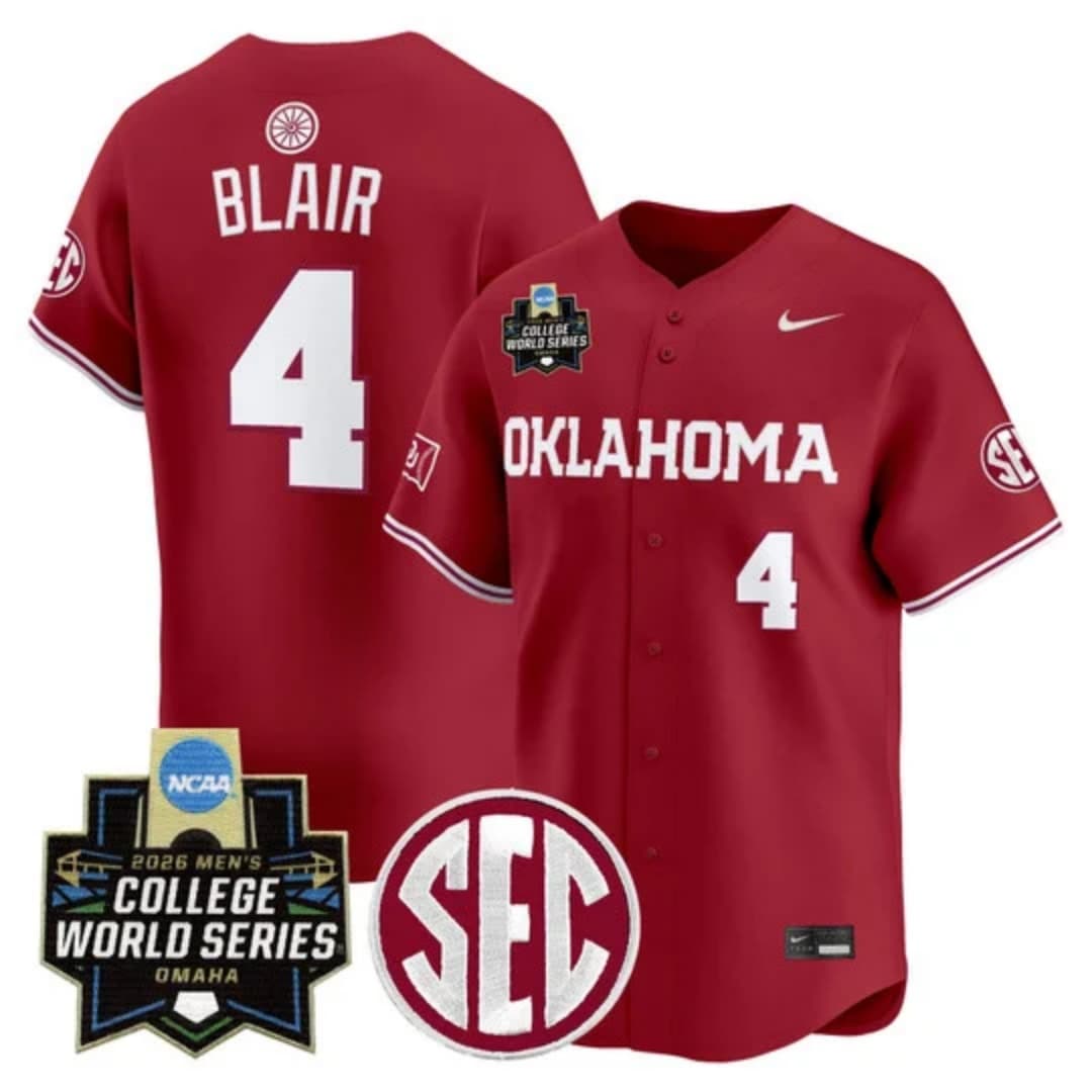 Men's Oklahoma Sooners 2026 World Series Vapor Premier Limited Jersey - All Stitched Alec Blair