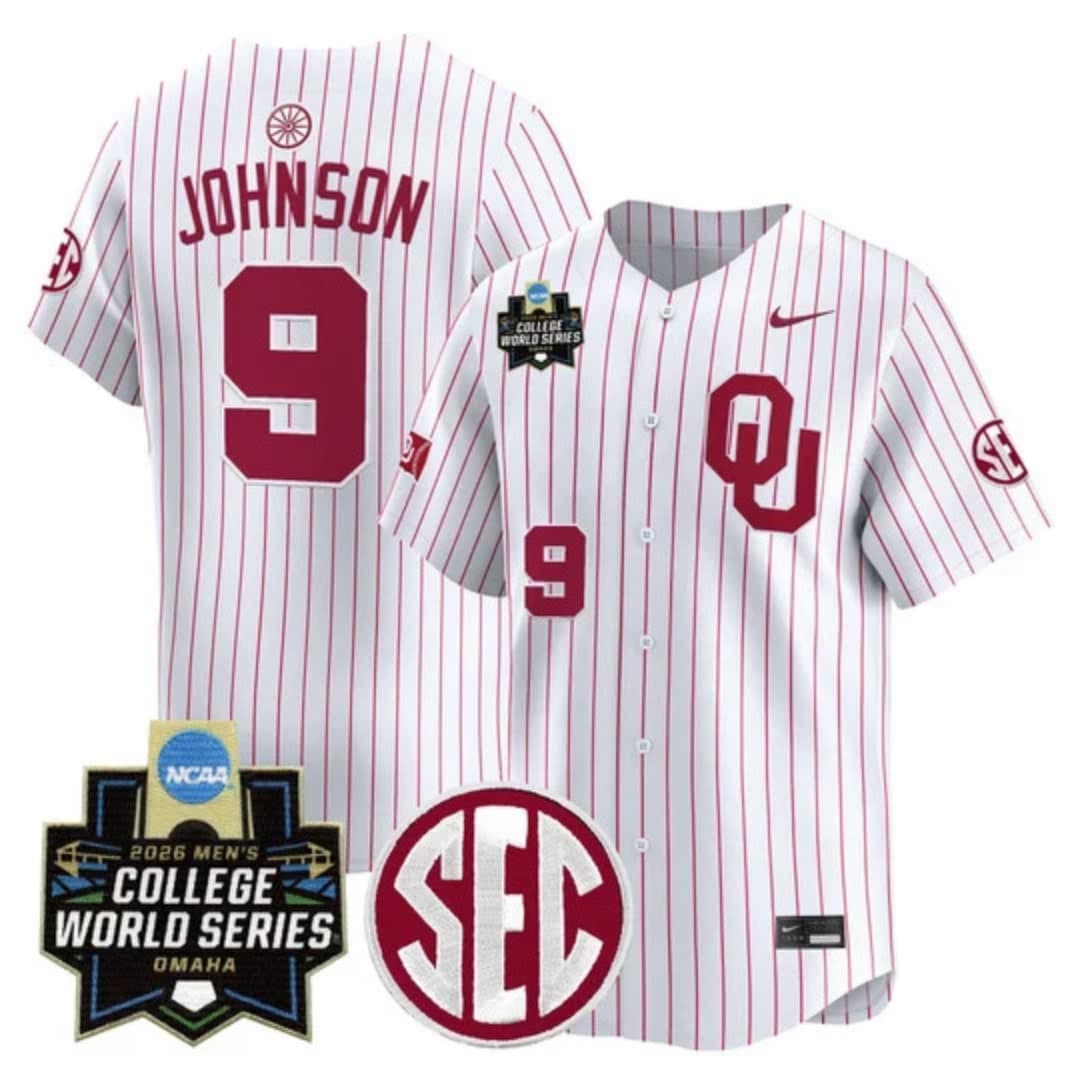 Men's Oklahoma Sooners 2026 World Series Vapor Premier Limited Jersey - All Stitched Camden Johnson #9