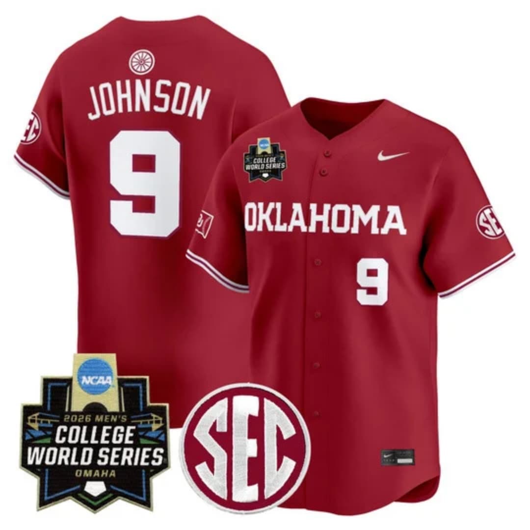 Men's Oklahoma Sooners 2026 World Series Vapor Premier Limited Jersey - All Stitched Camden Johnson 9