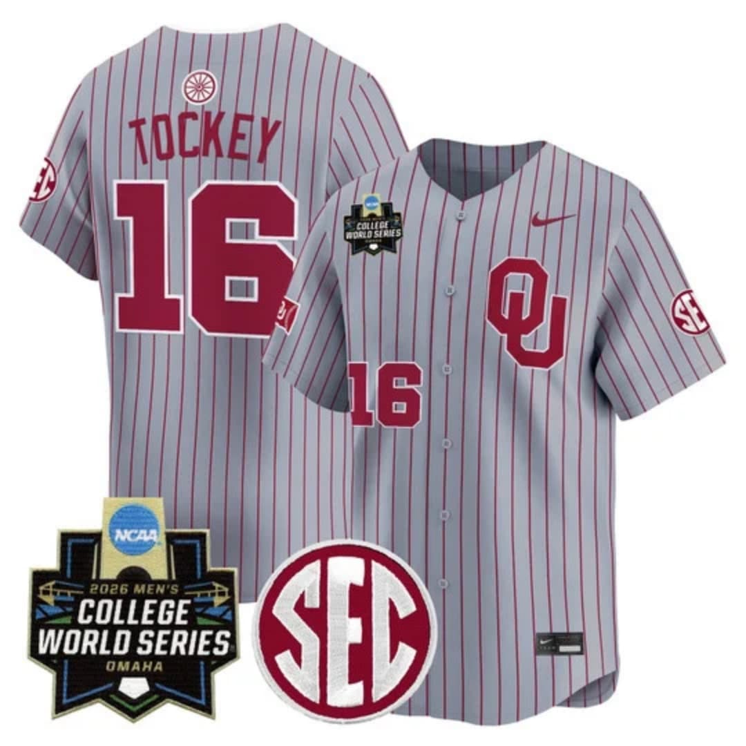 Men's Oklahoma Sooners 2026 World Series Vapor Premier Limited Jersey - All Stitched Dayton Tockey    16