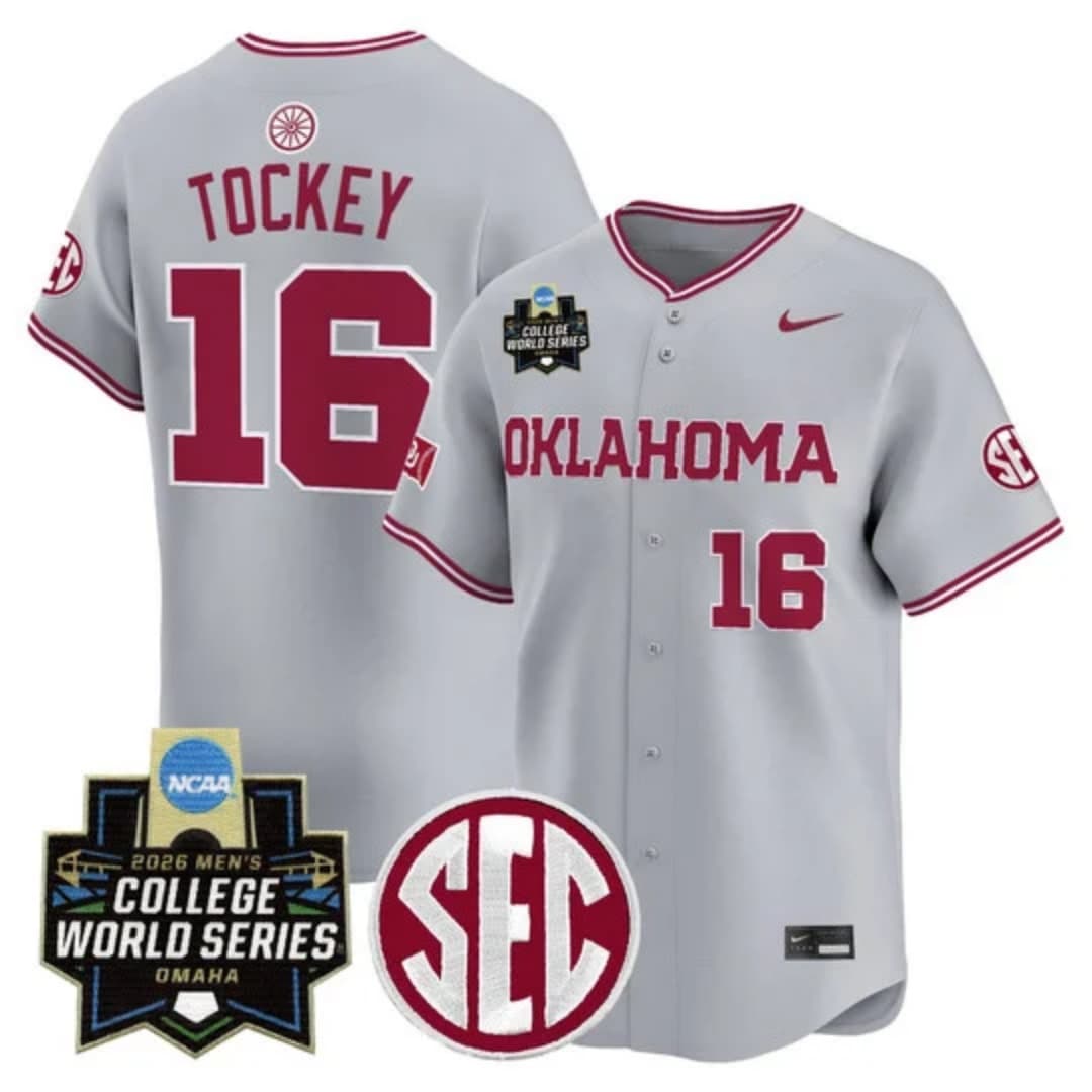 Men's Oklahoma Sooners 2026 World Series Vapor Premier Limited Jersey - All Stitched Dayton Tockey # 16