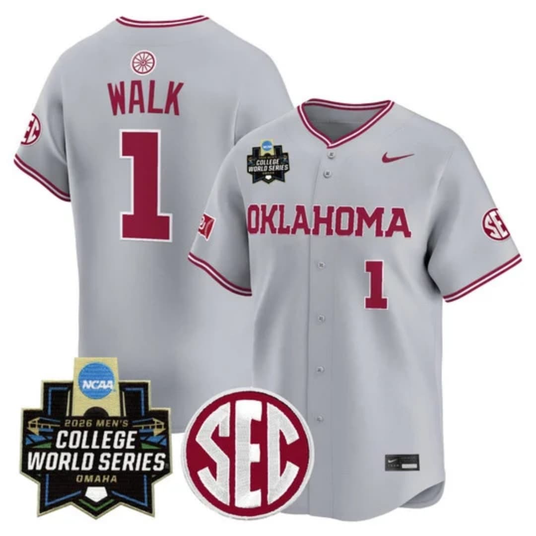 Men's Oklahoma Sooners 2026 World Series Vapor Premier Limited Jersey - All Stitched Jason Walk  # 1