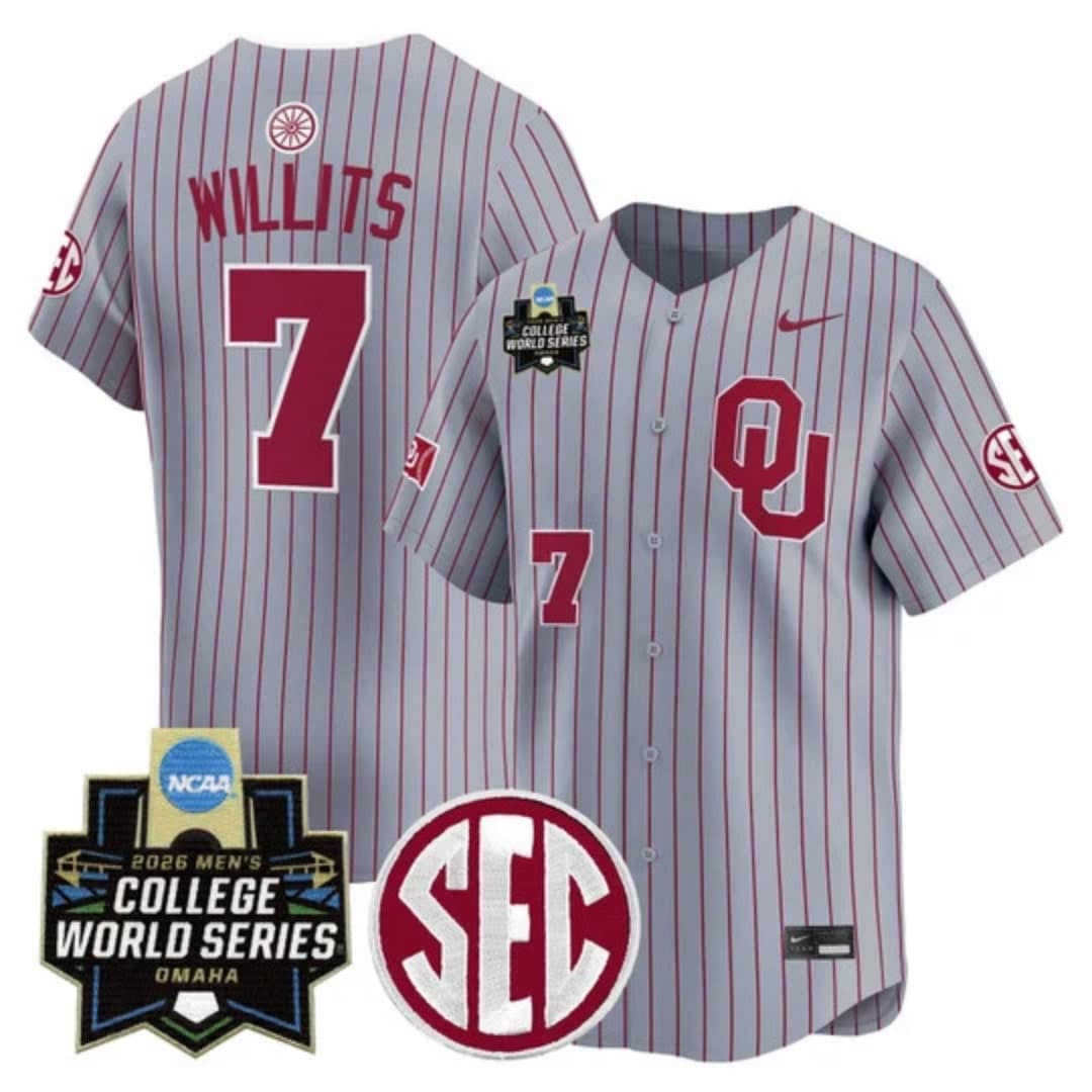 Men's Oklahoma Sooners 2026 World Series Vapor Premier Limited Jersey - All Stitched Jaxon  Willits
