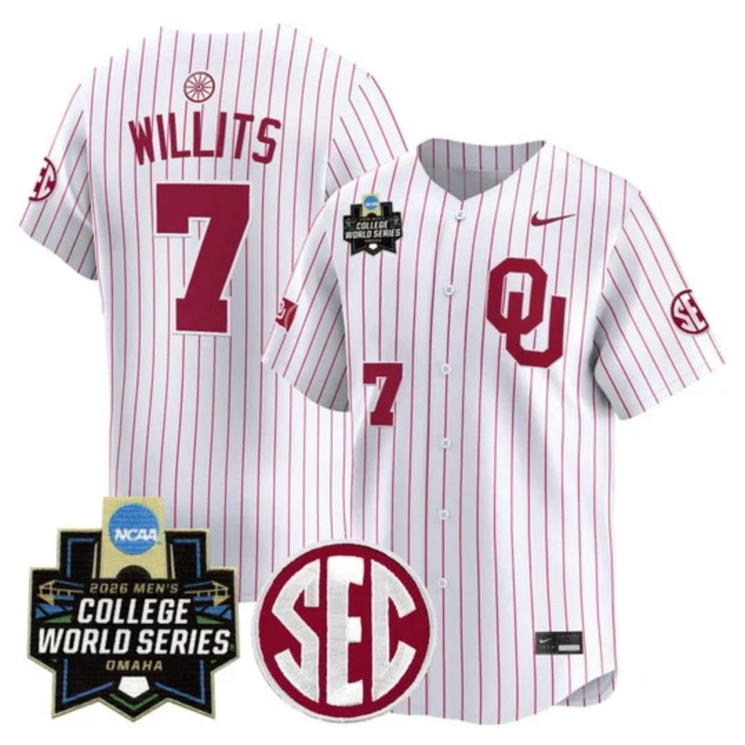 Men's Oklahoma Sooners 2026 World Series Vapor Premier Limited Jersey - All Stitched Jaxon Willits #  7