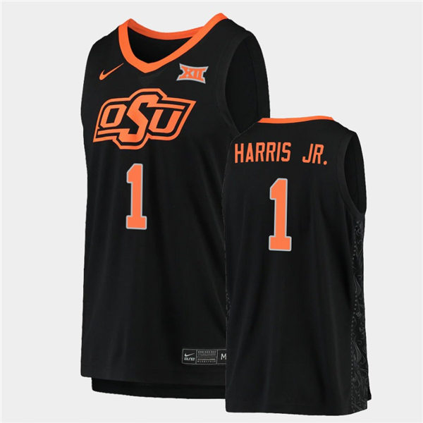 Men's Oklahoma State Cowboys #1 Chris Harris Jr. Nike Black College Basketball Game Jersey
