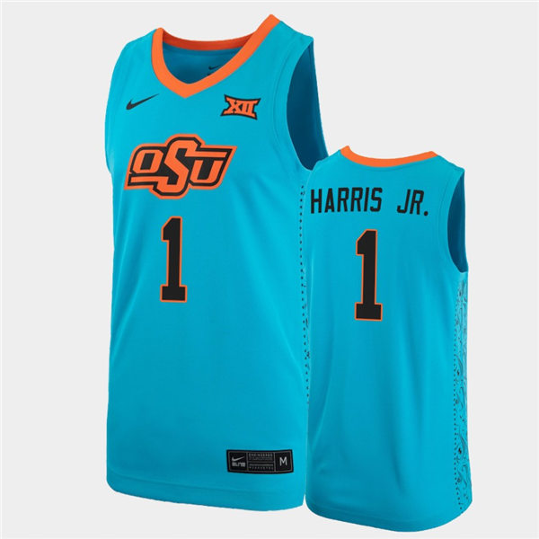 Men's Oklahoma State Cowboys #1 Chris Harris Jr. Nike Turquoise Alternate College Basketball Jersey