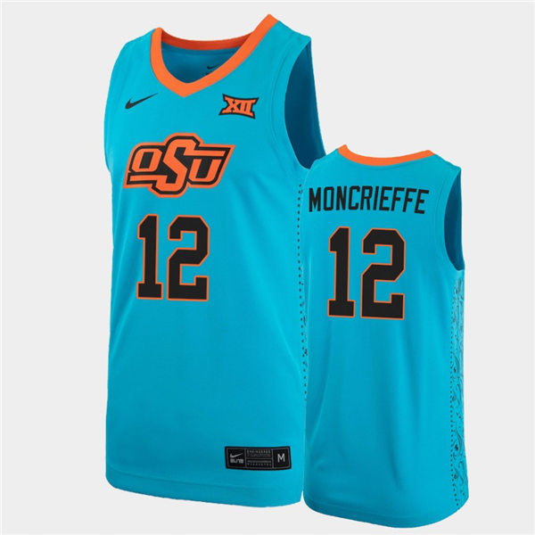 Men's Oklahoma State Cowboys #12 Matthew-Alexander Moncrieffe Nike Turquoise Alternate College Basketball Jersey