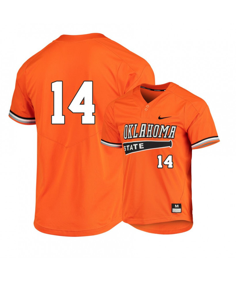 Men's Oklahoma State Cowboys #14 Noah Sifrit Nike Orange Pullover Baseball Jersey 