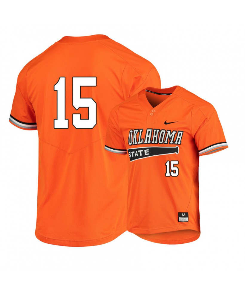 Men's Oklahoma State Cowboys #15 Cade Cabbiness Nike Orange Pullover Baseball Jersey