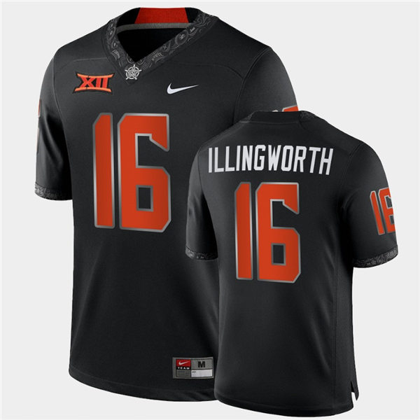 Men's Oklahoma State Cowboys #16 Shane Illingworth Nike Black College Football Jersey