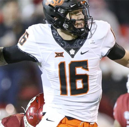 Men's Oklahoma State Cowboys #16 Shane Illingworth Nike White College Football Jersey