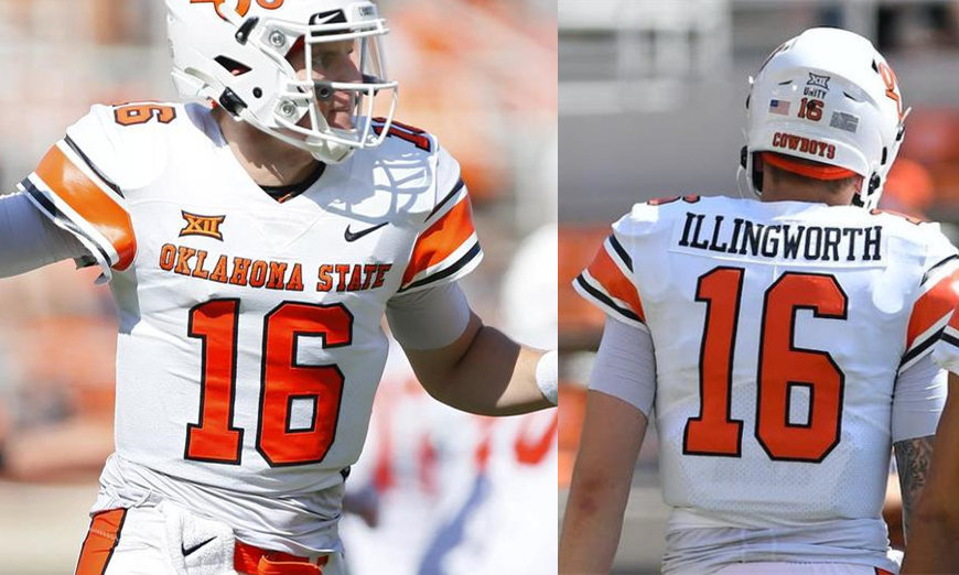 Men's Oklahoma State Cowboys #16 Shane Illingworth Nike White Vapor Limited Football Jersey