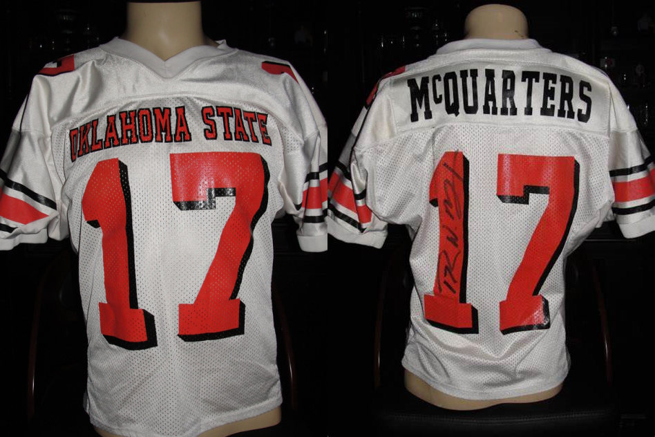 Men's Oklahoma State Cowboys #17 R.W. McQuarters Nike White Vapor Limited Football Jersey