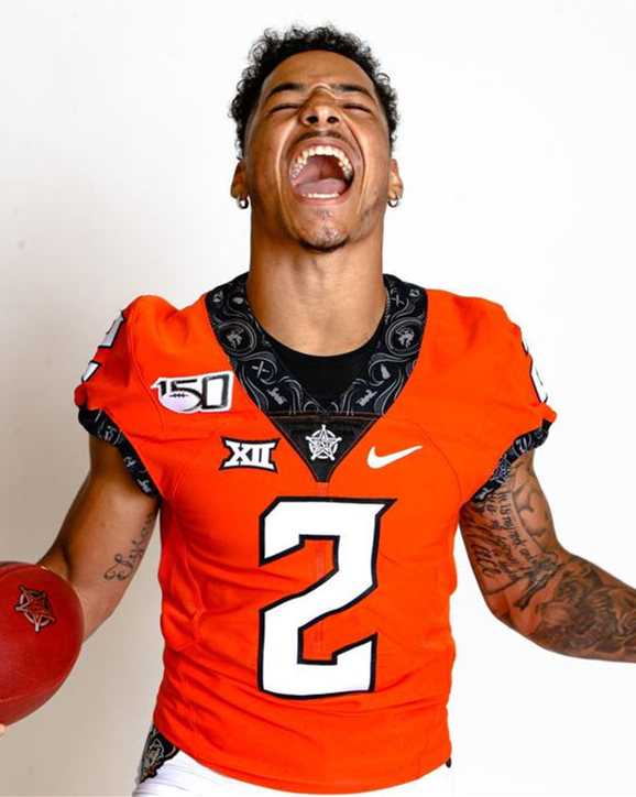 Men's Oklahoma State Cowboys #2 Tylan Wallace Nike Orange Football Jersey