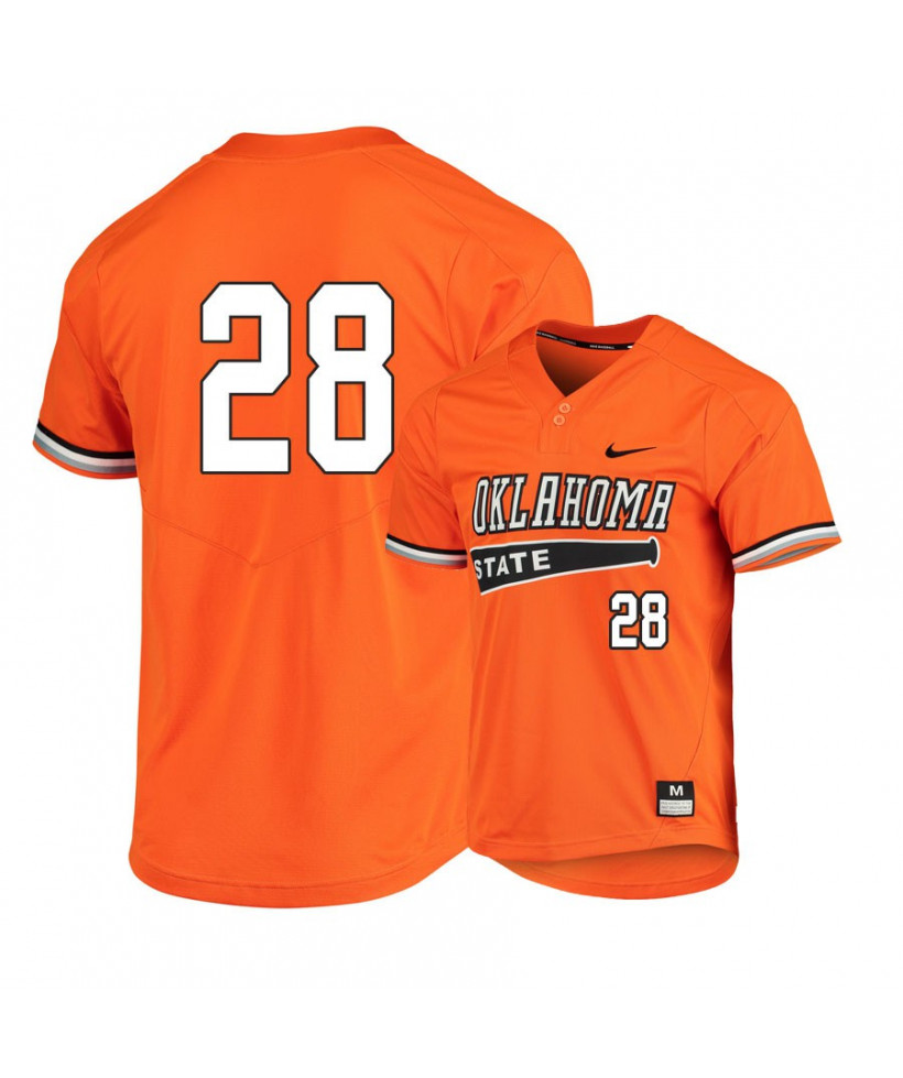 Men's Oklahoma State Cowboys #28 Caeden Trenkle Nike Orange Pullover Baseball Jersey