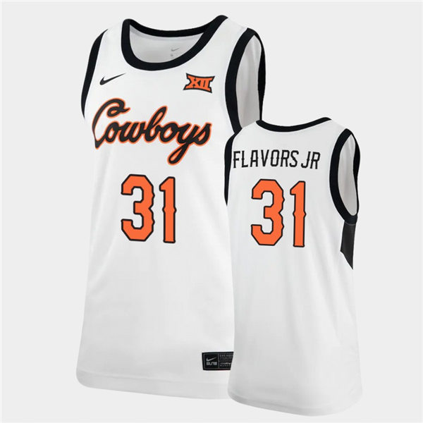 Men's Oklahoma State Cowboys #31 Ferron Flavors Jr. Nike white College Basketball Game Jersey