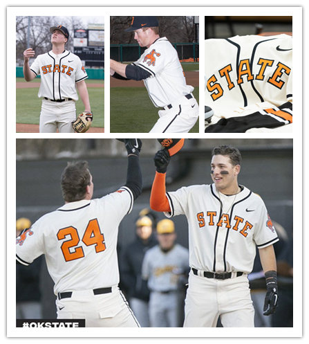 Men's Oklahoma State Cowboys Custom Nike 2019 Cream State Baseball Jersey