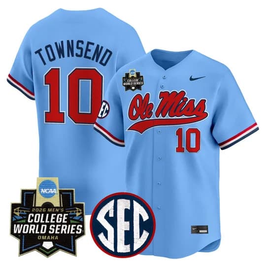 Men's Ole Miss 2026 World Series Vapor Premier Limited Jersey - All Stitched 10 Cade Townsend