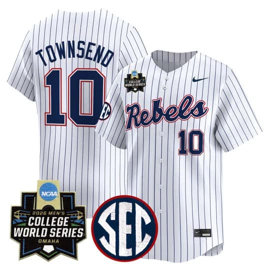 Men's Ole Miss 2026 World Series Vapor Premier Limited Jersey - All Stitched Cade Townsend   1 0