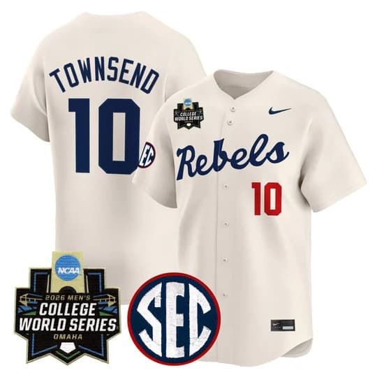 Men's Ole Miss 2026 World Series Vapor Premier Limited Jersey - All Stitched Cade Townsend   10