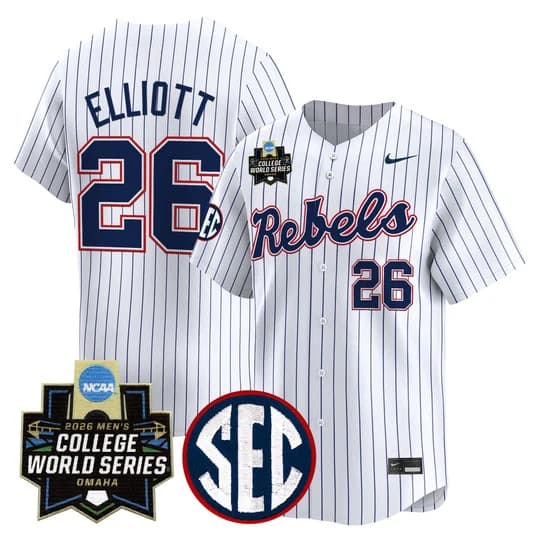 Men's Ole Miss 2026 World Series Vapor Premier Limited Jersey - All Stitched Hunter Elliott   26