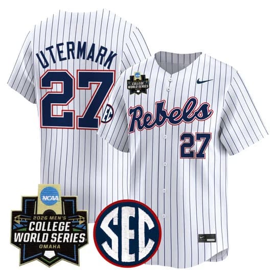 Men's Ole Miss 2026 World Series Vapor Premier Limited Jersey - All Stitched Judd Utermark  27