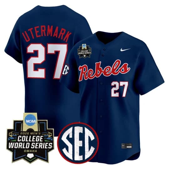 Men's Ole Miss 2026 World Series Vapor Premier Limited Jersey - All Stitched Judd Utermark