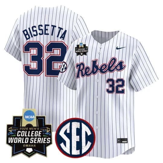 Men's Ole Miss 2026 World Series Vapor Premier Limited Jersey - All Stitched Tristan Bissetta   32
