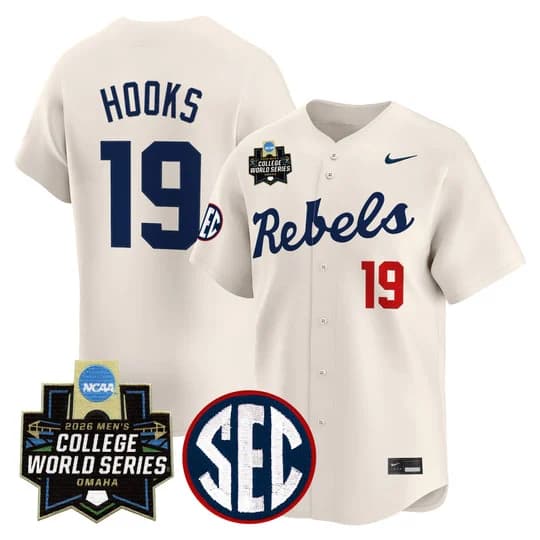 Men's Ole Miss 2026 World Series Vapor Premier Limited Jersey - All Stitched Walker Hooks    19