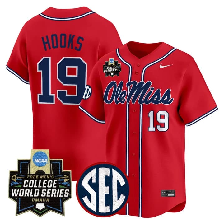Men's Ole Miss 2026 World Series Vapor Premier Limited Jersey - All Stitched Walker Hooks 19