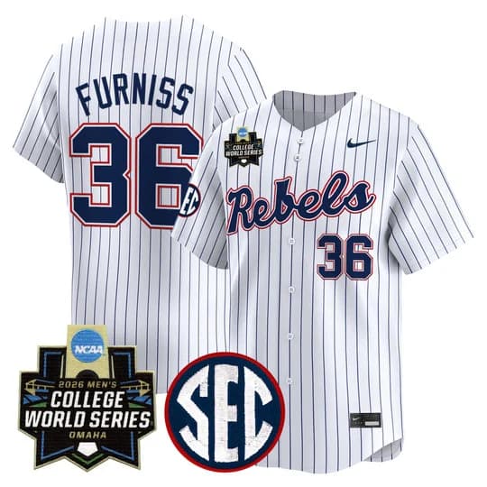 Men's Ole Miss 2026 World Series Vapor Premier Limited Jersey - All Stitched Will Furniss   36