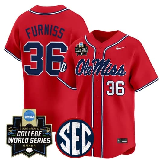Men's Ole Miss 2026 World Series Vapor Premier Limited Jersey - All Stitched Will Furniss 36