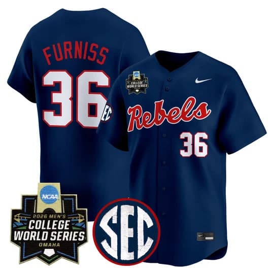Men's Ole Miss 2026 World Series Vapor Premier Limited Jersey - All Stitched Will Furniss
