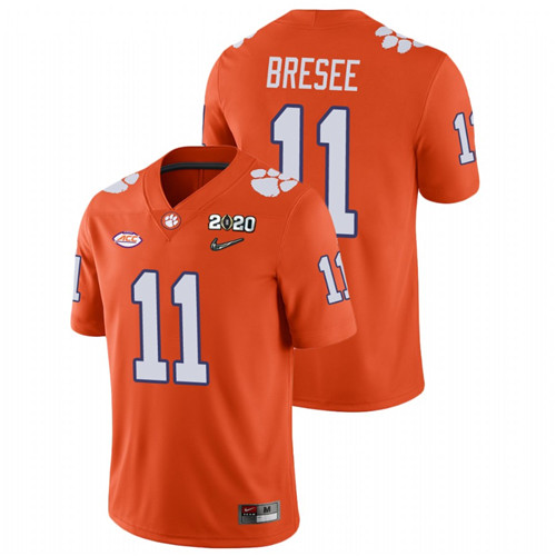 Men's Orange Clemson Tigers Bryan Bresee College Football Playoff Game Jersey