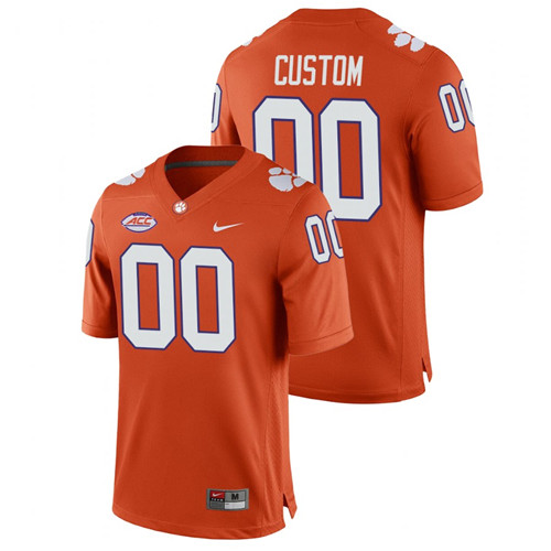 Men's Orange Clemson Tigers Custom College Football Home Game Jersey