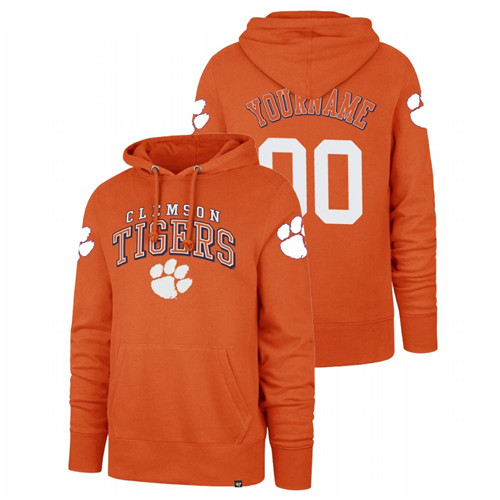 Men's Orange Clemson Tigers Custom Double Decker Headline Hoodie