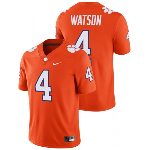 Men's Orange Clemson Tigers Deshaun Watson Game College Football Jersey