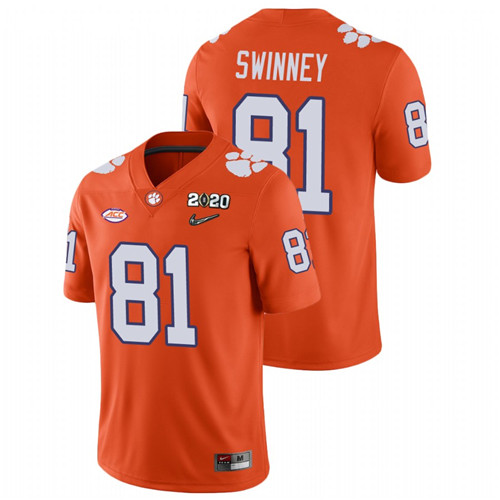 Men's Orange Clemson Tigers Drew Swinney College Football Playoff Game Jersey